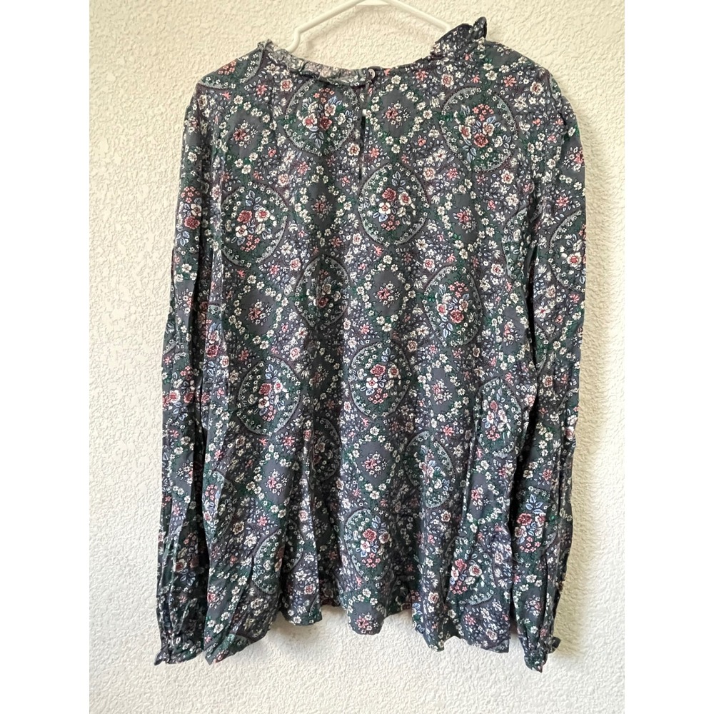 LOFT Outlet Women's‎ XXL Floral Print Ruffle Neck Long Sleeve Rayon Blouse - Picture 7 of 8